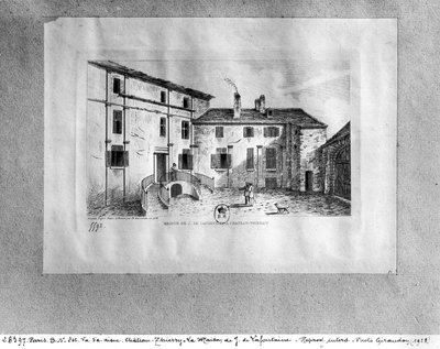 Casa de Jean de La Fontaine en Chateau-Thierry, 1838 de Charles Nicolas Ransonnette