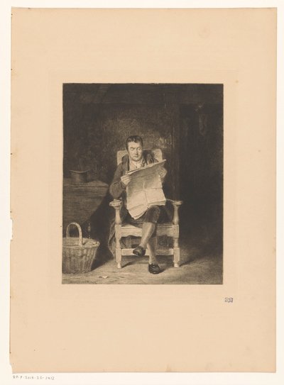 Un hombre lee el periódico de Charles Oliver Murray