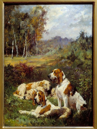 Cuatro perros de caza de Charles Oliver de Penne