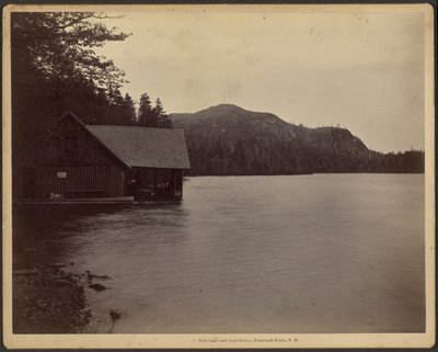 Echo Lake y Boat House, Franconia Notch, Nuevo Hampshire de Charles P. Hibbard