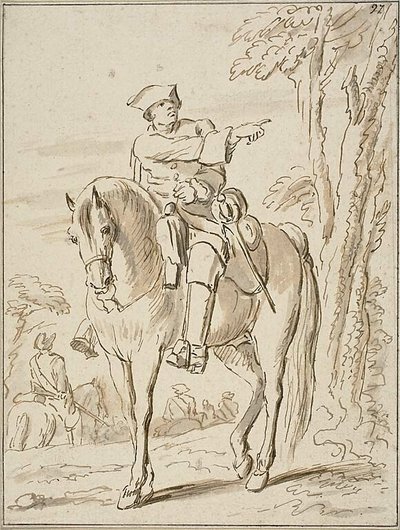 Hípica Señalando a la Izquierda de Charles Parrocel