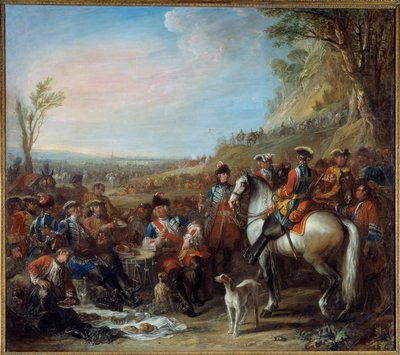 Detención de granaderos a caballo de la casa del rey (1734). En el centro, Monsieur de Creil, Comandante de Charles Parrocel