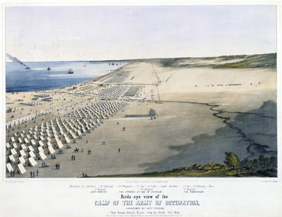 Vista aérea del Campamento del Ejército de Ocupación, comandado por el General Taylor. Cerca de Corpus Christi, Texas, [desde el Norte] Oct. 1845. de Charles Parsons
