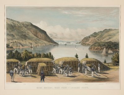 Batería de asedio, West Point - Mirando al norte de Charles Parsons