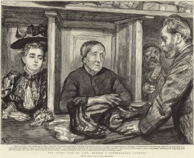 Detrás del mostrador de un prestamista de Charles Paul (after) Renouard