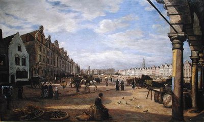 La Gran Plaza de Arras en día de mercado, 1878 de Charles Paul Etienne Desavary