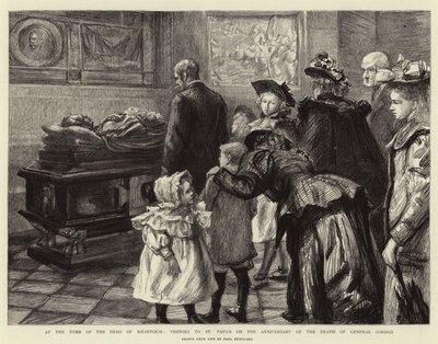 En la tumba del Héroe de Jartum, visitantes a San Pablo en el aniversario de la muerte del General Gordon de Charles Paul Renouard
