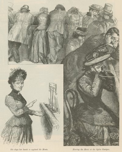 Escuchando la música en la Ópera Cómica de Charles Paul Renouard