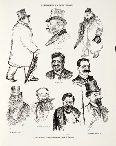 El caso de Panamá - En el país de los cheques, croquis de Renouard, de Historia de la Tercera República, Vol. I, Historia Política, pub.1933 de Charles Paul Renouard