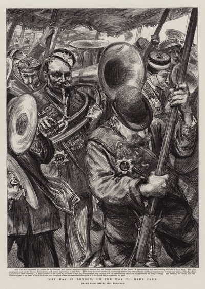 Día de mayo en Londres, camino a Hyde Park de Charles Paul Renouard