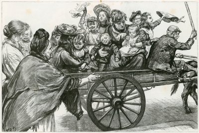 De camino al Bosque de Epping: Un estudio de un coster y una fiesta familiar en Whitmonday de Charles Paul Renouard