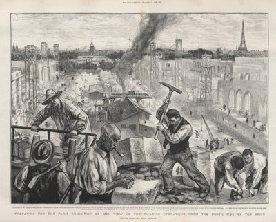 Preparativos para la exposición de París de 1900: vista de las obras desde el lado norte del Sena de Charles Paul Renouard