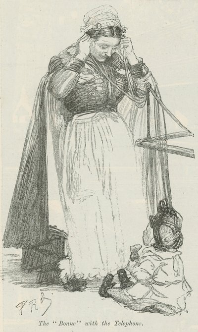 La Bonne con el teléfono de Charles Paul Renouard