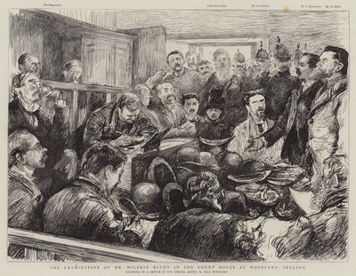 El examen del Sr. Wilfrid Blunt en el Palacio de Justicia en Woodford, Irlanda de Charles Paul Renouard