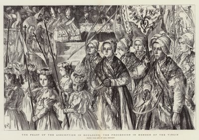 La fiesta de la Asunción en Boulogne, la procesión en honor a la Virgen de Charles Paul Renouard