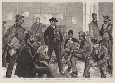 El Gran Salón en el Hogar de los Extranjeros, West India Dock Road de Charles Paul Renouard