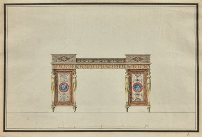 Diseño de un escritorio, c. 1800 de Charles Percier