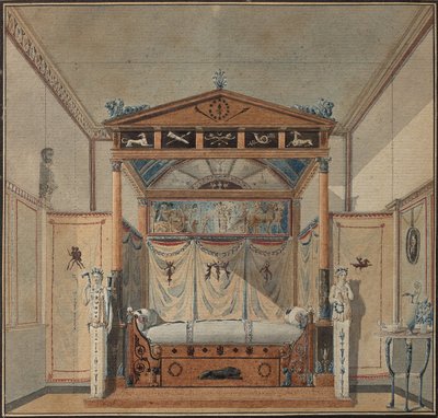 Diseño de la cama, c. 1800 de Charles Percier