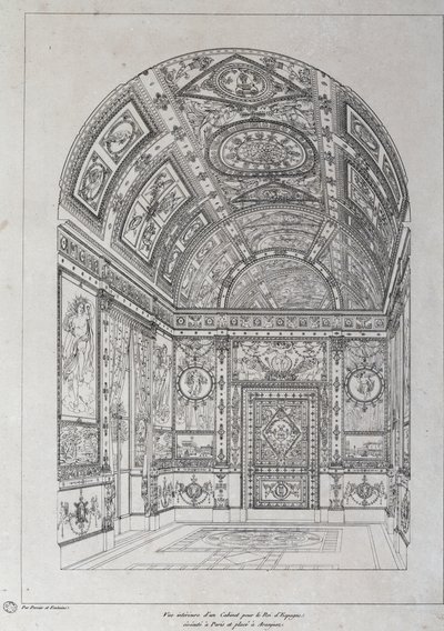 Interior del estudio para el Rey de España en París de Charles Percier