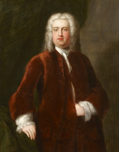 Retrato de un caballero del siglo XVIII no identificado presentado como un retrato de Georg Frideric Handel, 1737 de Charles Philips