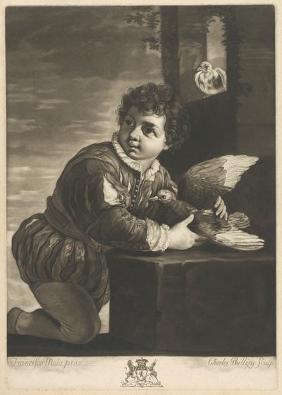 [Niño con pájaro] de Charles Phillips