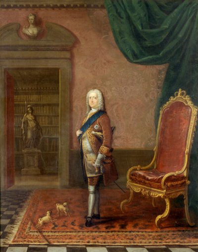 Jorge II en la Biblioteca del Palacio de St. James c.1738 (óleo sobre lienzo) de Charles Phillips