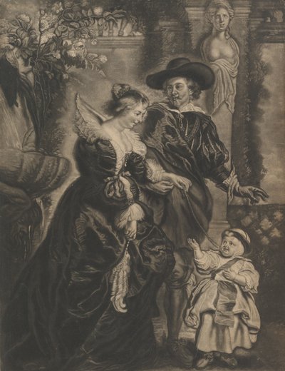 Rubens, su esposa, Helena Fourment, y su hijo, ca. 1770 de Charles Phillips