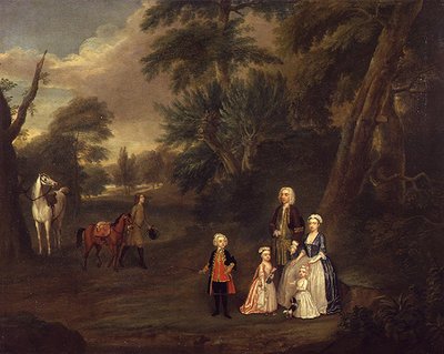 Thomas Hill de Tern y su familia en un paisaje, 1730 de Charles Phillips