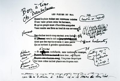 Prueba corregida de Les Fleurs du Mal de Charles Pierre Baudelaire