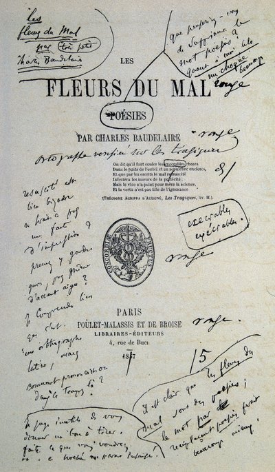 Bueno para dibujar de “Las flores del mal”, anotado por Charles Baudelaire de Charles Pierre Baudelaire