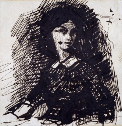 Retrato de Jeanne Duval, mediados del siglo XIX de Charles Pierre Baudelaire