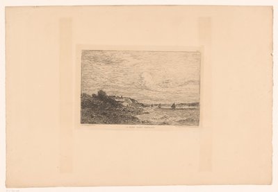 Vista del Sena en Honfleur La Seine antes de Honfleur (título sobre objeto) de Charles Pierre Daubigny