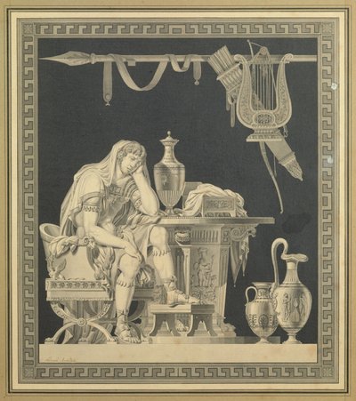 Aquiles lamentando la muerte de Patroclo de Charles Pierre Joseph Normand