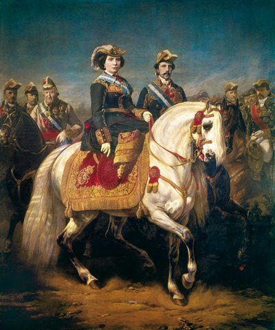 Desfile militar revisado por los reyes Isabel II de España de Charles Porion