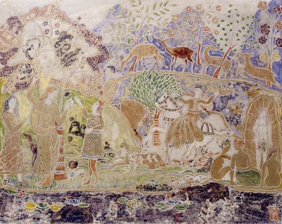 Figuras y ciervos de Charles Prendergast