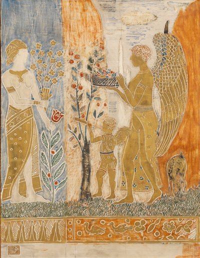 La ofrenda (técnica mixta sobre panel) de Charles Prendergast