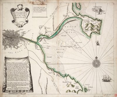Una carta correcta de la ciudad y el puerto de Dublín, Irlanda. de Charles Price
