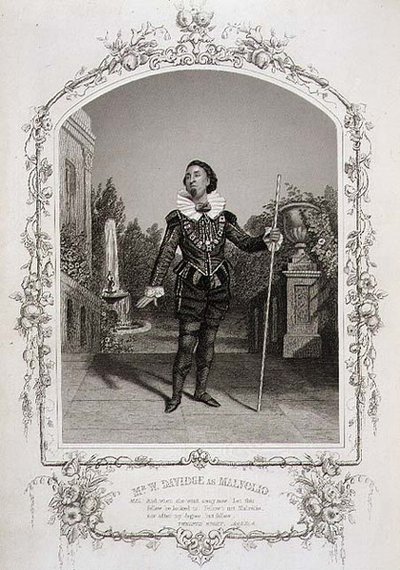 Sr. W. Davidge como Malvolio, Acto III Escena 4 de 