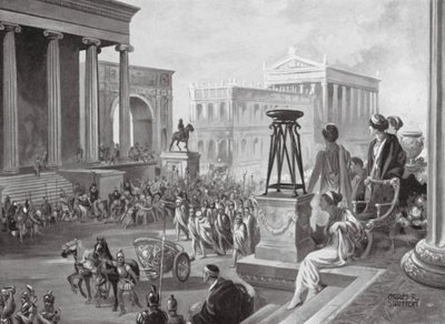 Los líderes aqueos llevados a Roma, 167 a.C. (litografía) de Charles Rebel Stanton