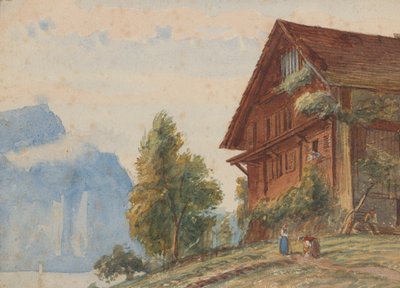 Chalet con figuras de Charles Reginald Aston