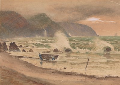 Paisaje con dos hombres y una barca de Charles Reginald Aston