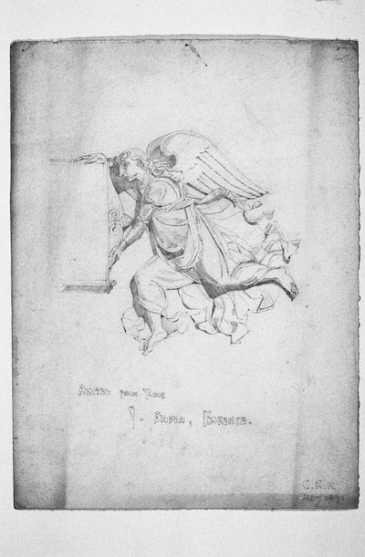 Ángel de la tumba, Badia, Florencia, 1891 de Charles Rennie Mackintosh