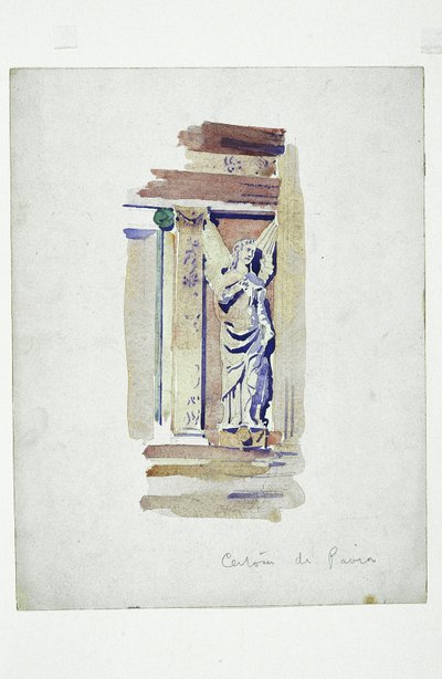 Certosa di Pavia (estudio de un ángel esculpido), 1891 de Charles Rennie Mackintosh