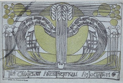 Programa de Conversación para la Asociación de Arquitectura de Glasgow, 1894 de Charles Rennie Mackintosh