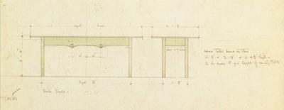 Diseño para una Mesa de Comedor y una Mesa Pequeña de Charles Rennie Mackintosh