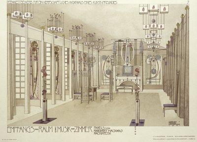 Diseño para una Sala de Música, c.1901 de Charles Rennie Mackintosh
