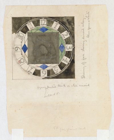 Diseño para una esfera de reloj, para W.J. Bassett-Lowke, 1917 de Charles Rennie Mackintosh