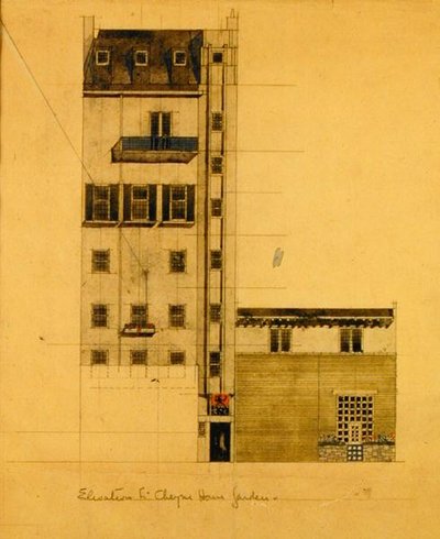 Elevación del estudio propuesto en Glebe Place y Upper Cheyne Walk de Charles Rennie Mackintosh