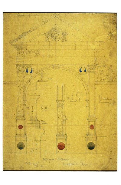 Puerta de entrada, Certosa di Pavia, 1891 de Charles Rennie Mackintosh
