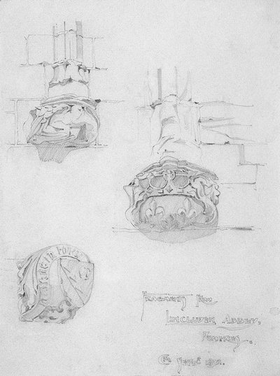 Fragmentos de la Abadía de Lincluden, Dumfries, 1892 de Charles Rennie Mackintosh